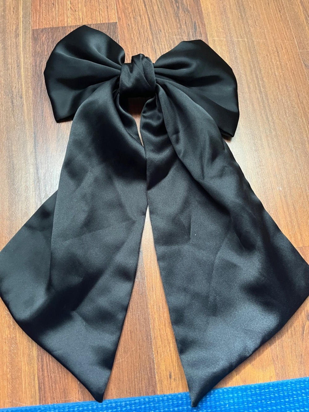 Black Satin Hair Bow Scarf - Women Accessories adorable hair clip